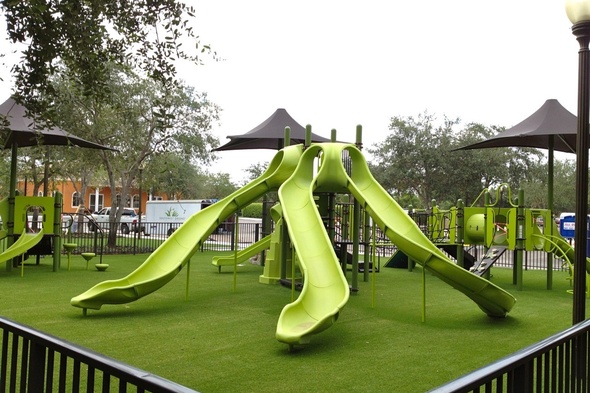 Toronto playground with artificial turf